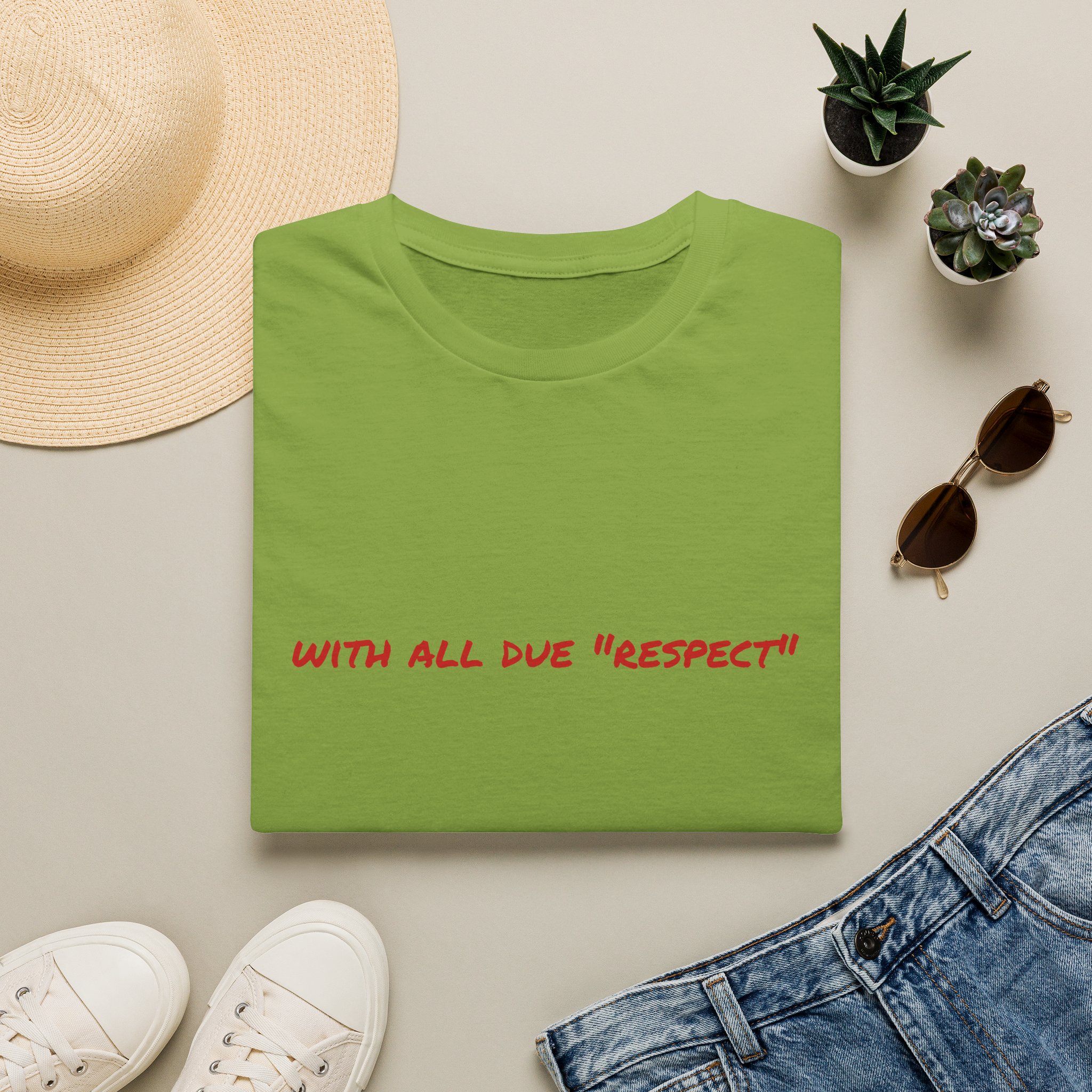 Thin Cotton T-Shirt — "With All Due 'Respect'" - Image 17