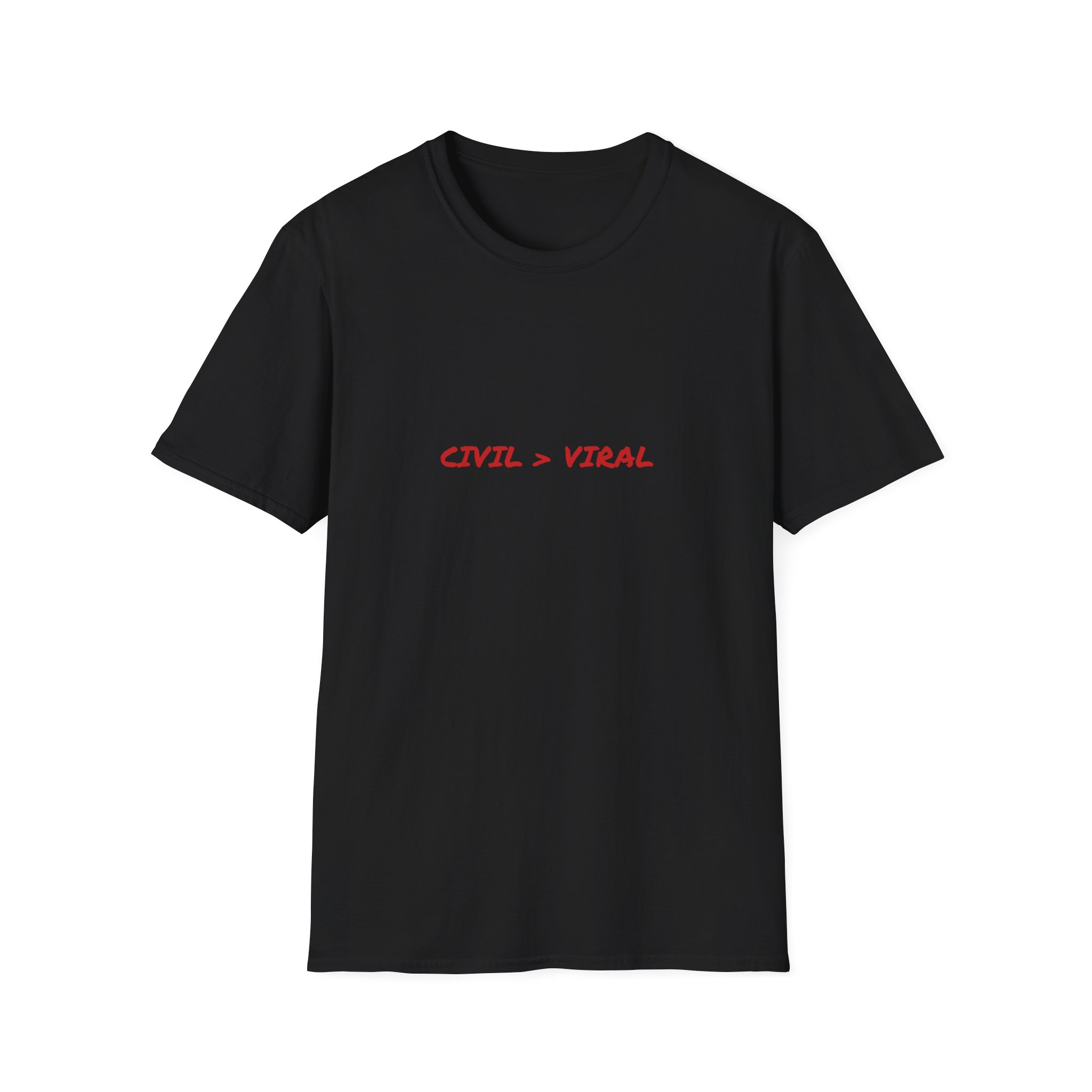 Thin Cotton T-Shirt - "Civil > Viral" - Image 7