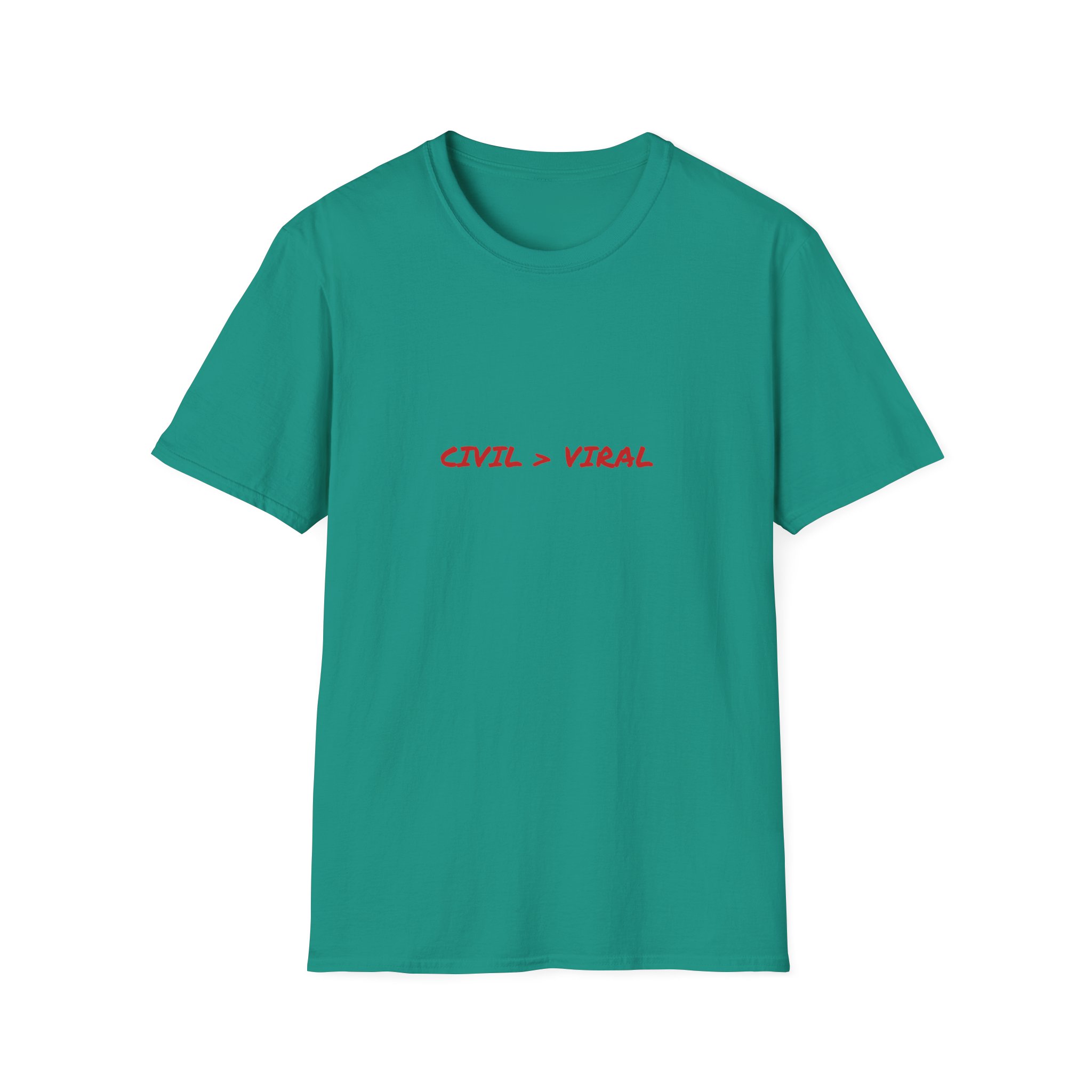 Thin Cotton T-Shirt - "Civil > Viral" - Image 19