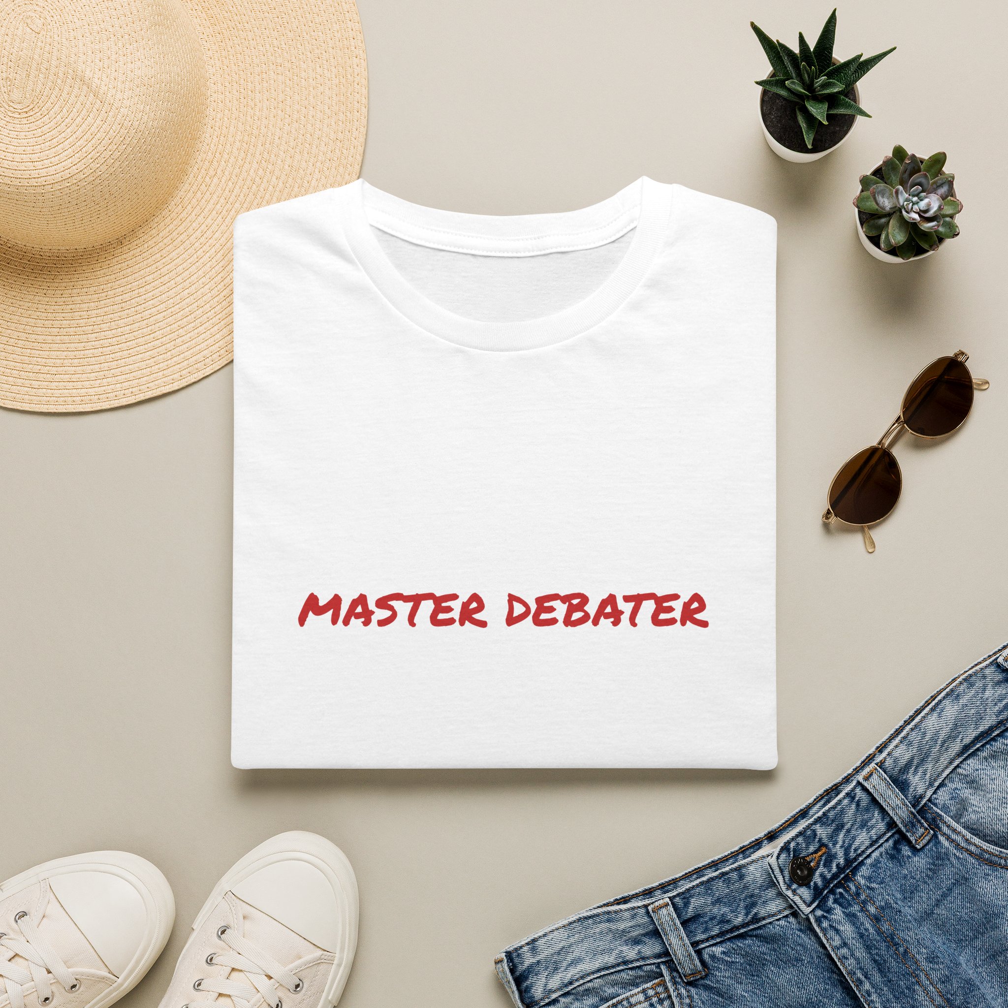 Thin Cotton T-Shirt - "Master Debater"