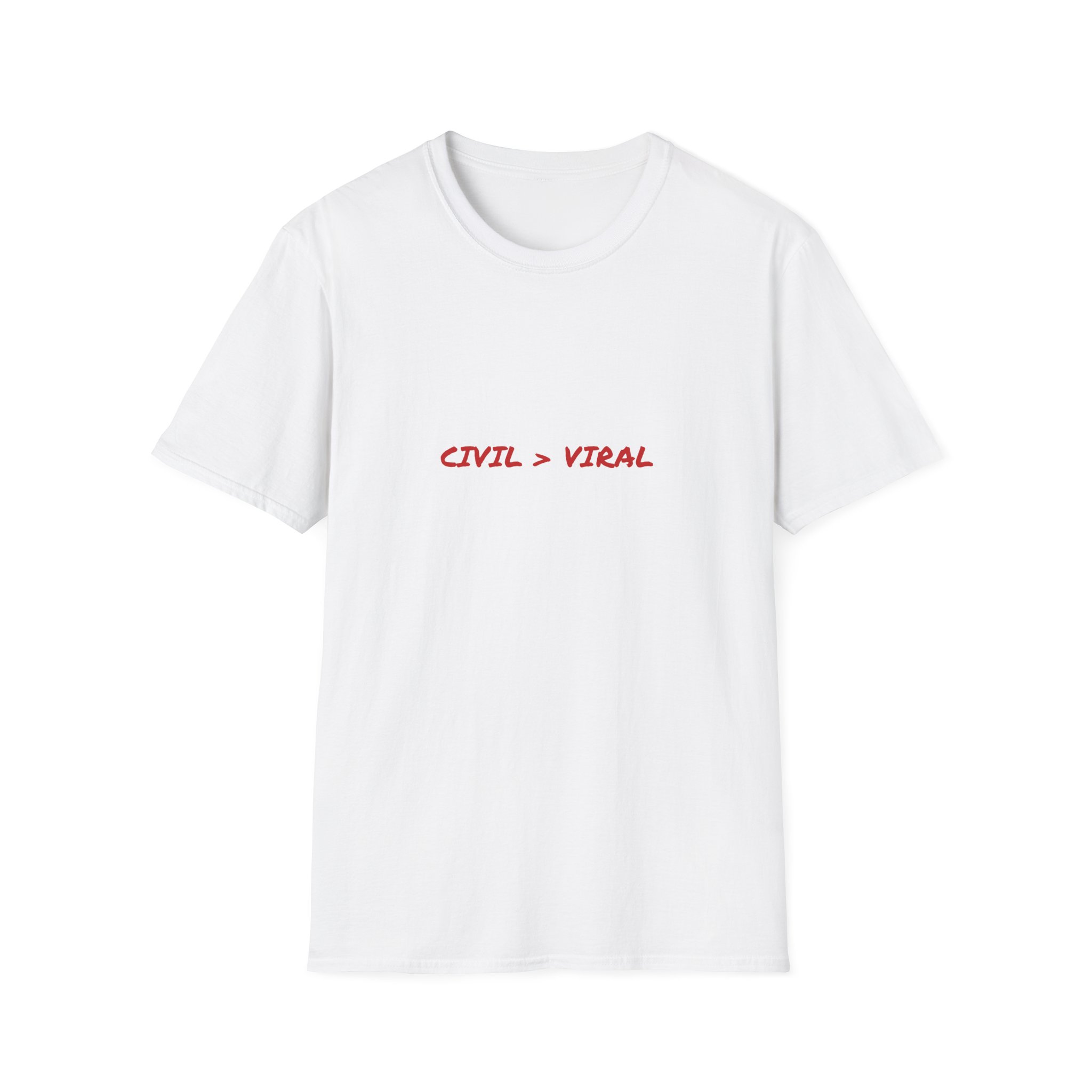 Thin Cotton T-Shirt - "Civil > Viral" - Image 3