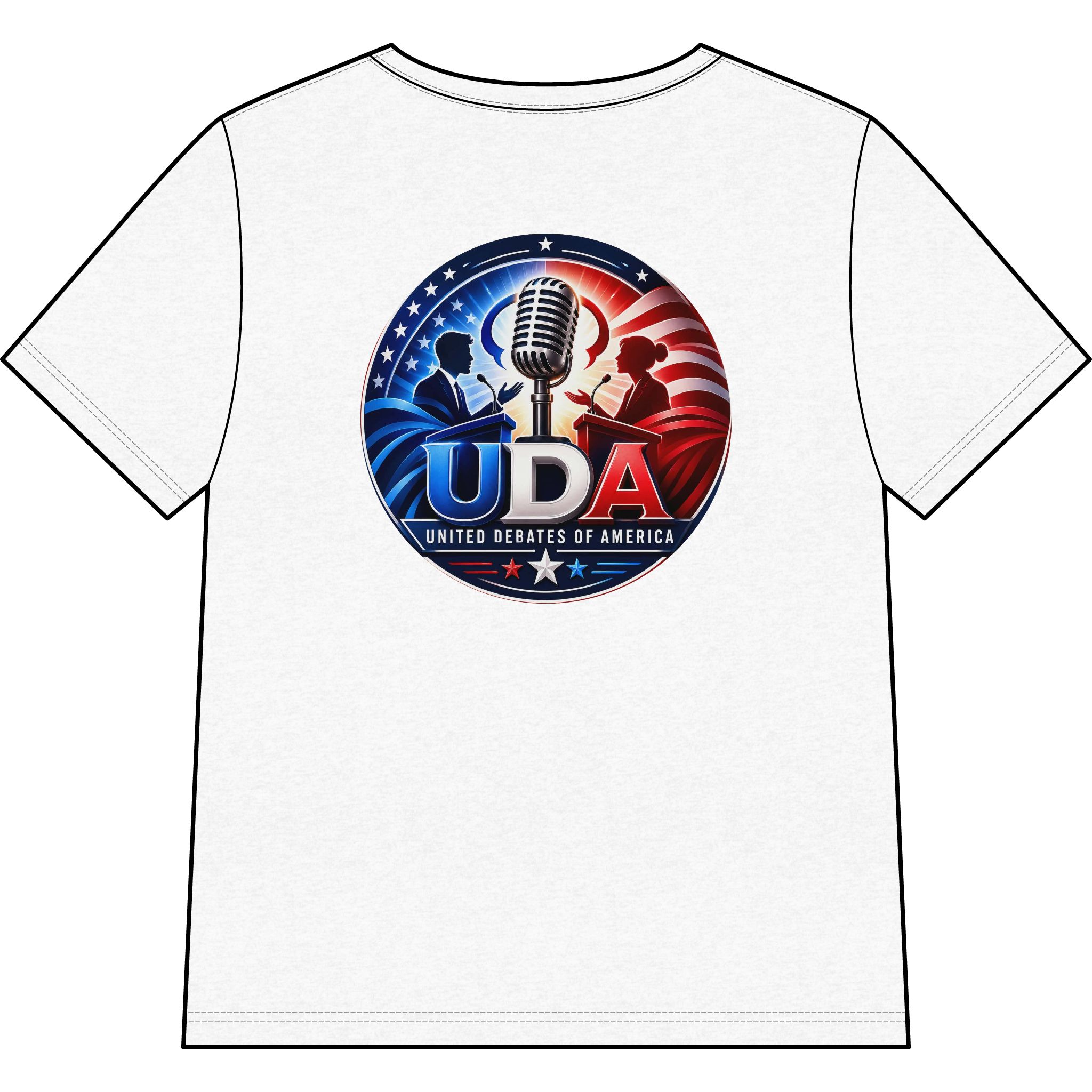Women's V-Neck Tee — "Warning: May Start Debating" - Image 2