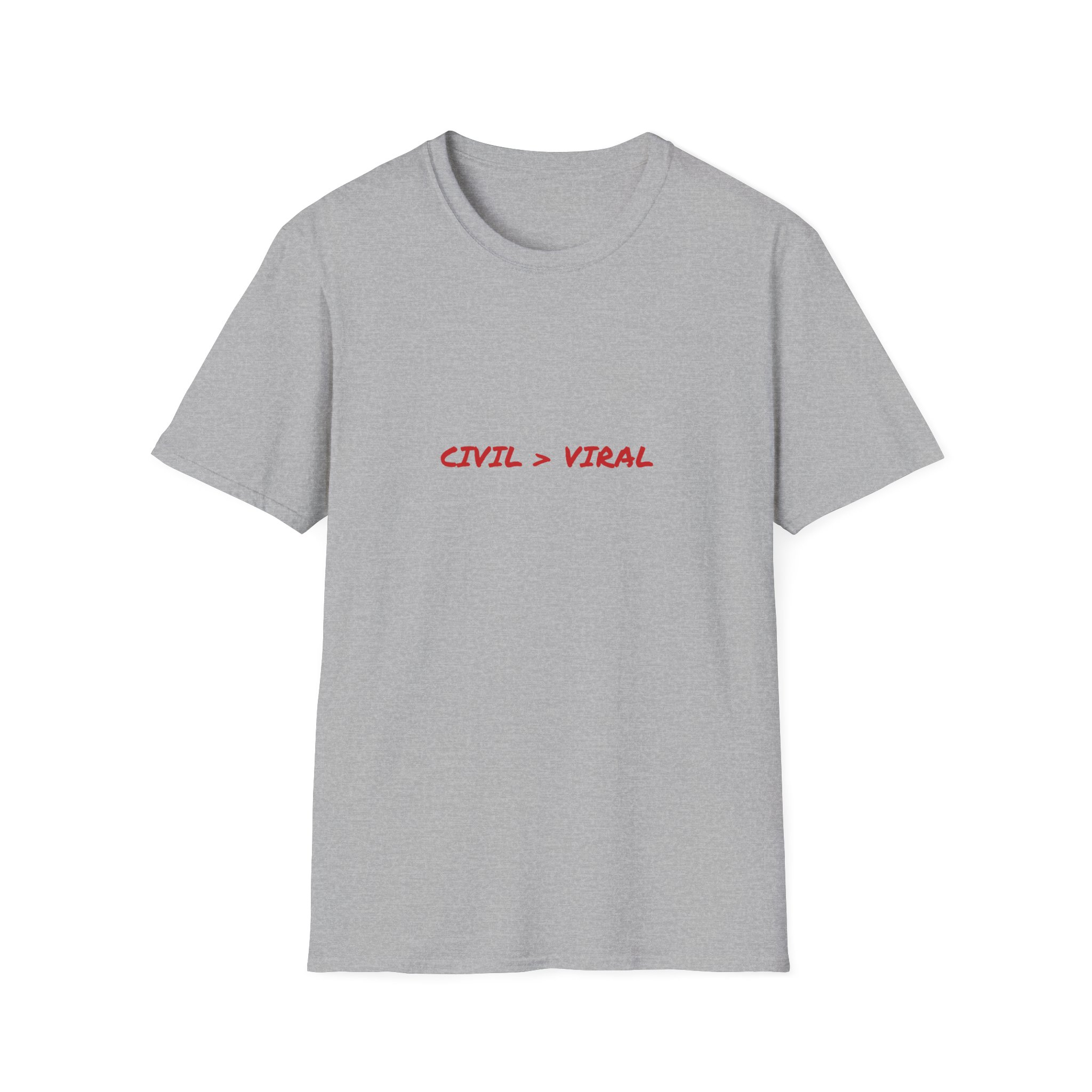 Thin Cotton T-Shirt - "Civil > Viral" - Image 11