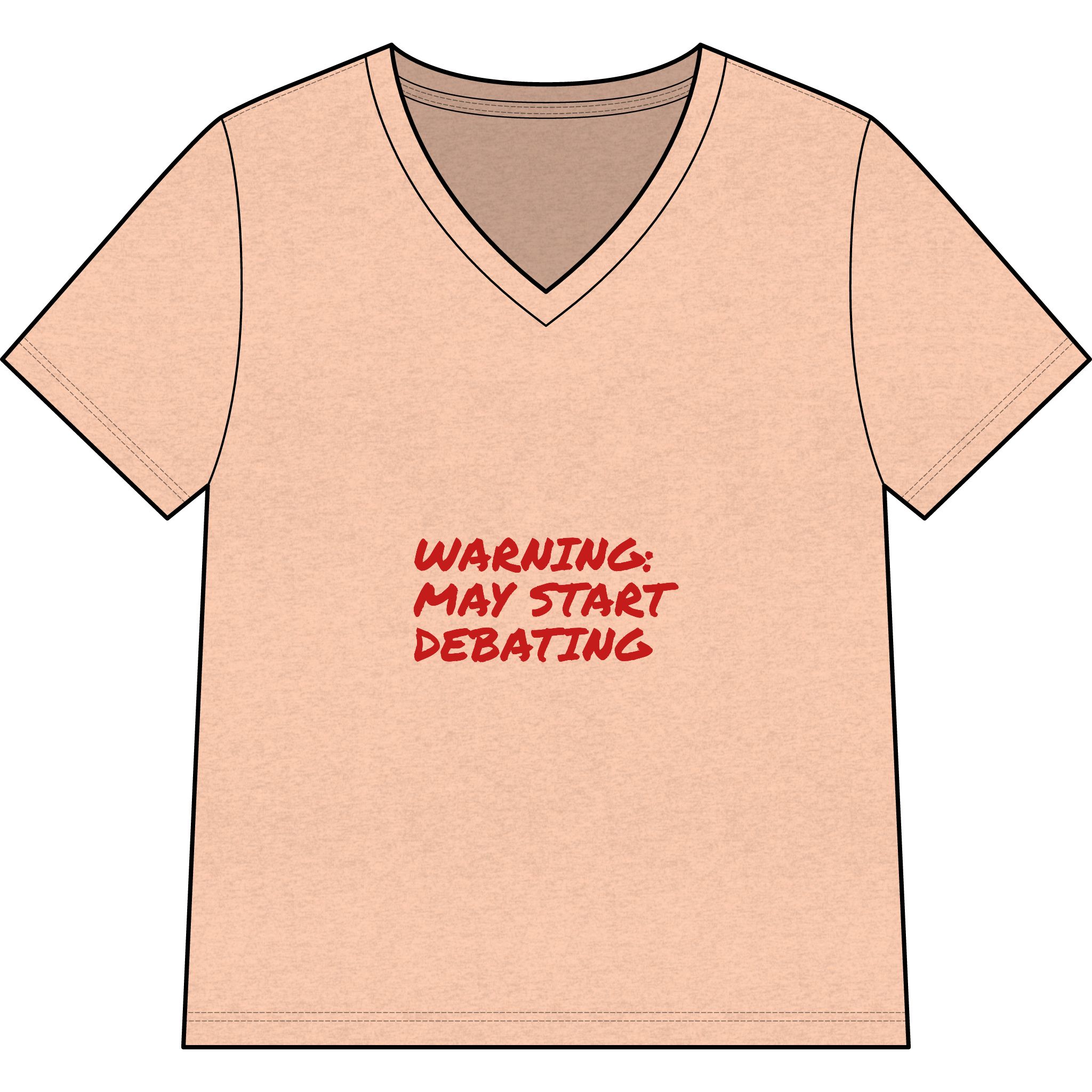 Women's V-Neck Tee — "Warning: May Start Debating" - Image 7